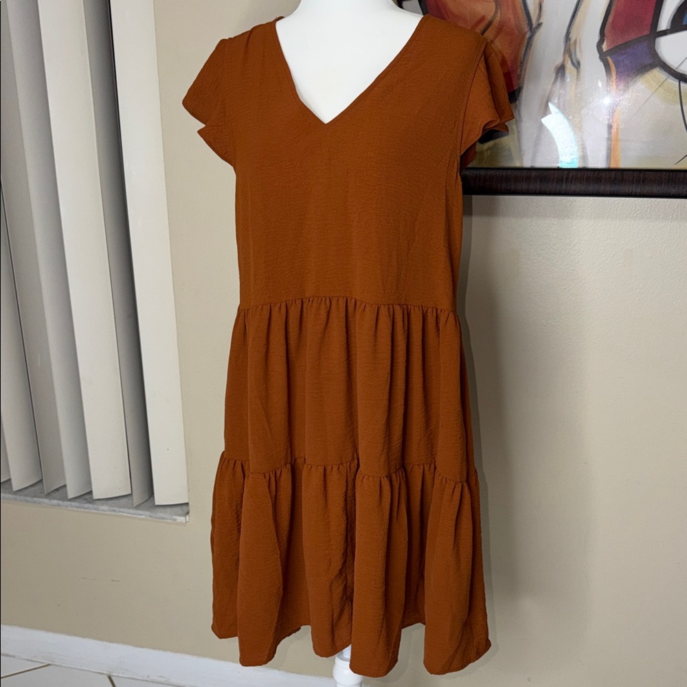 Chic Terracotta Midi Dress
